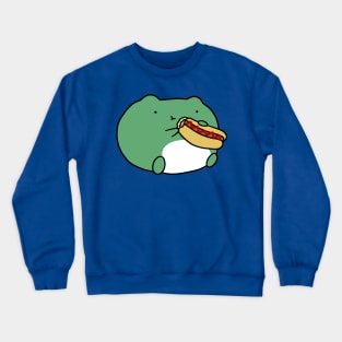 Frog Eating Hotdog Crewneck Sweatshirt